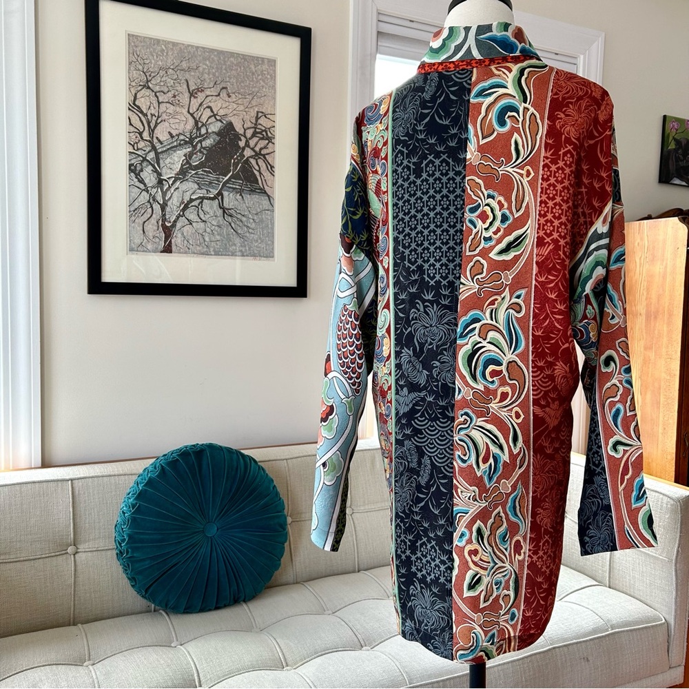 Citron Multicolor Patchwork Button-Down Shirt - T… - image 1